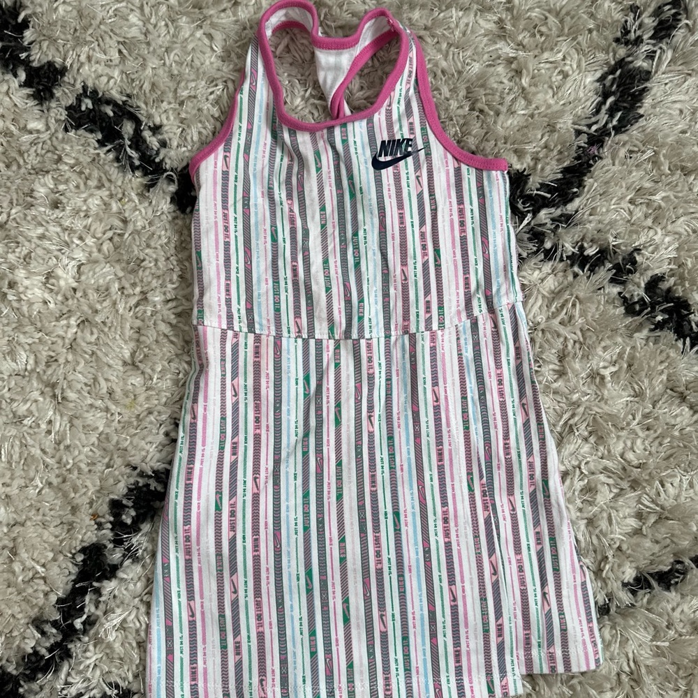 Nike Kids Casual Dress - Pink, Green, White Stripes
